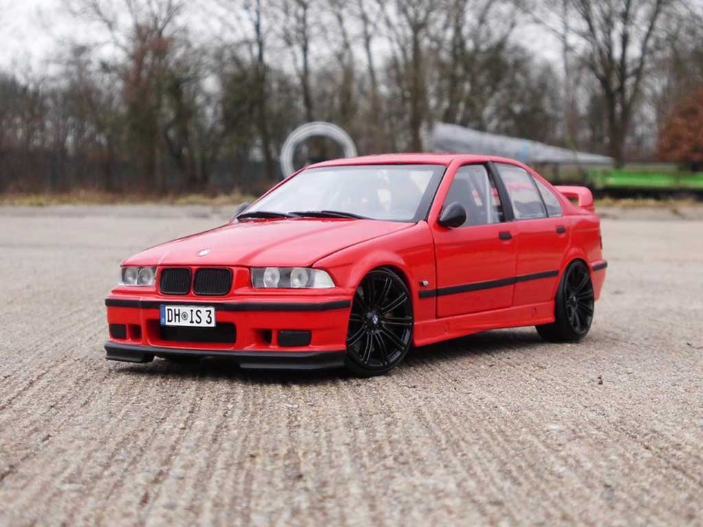 Bmw 318 tuning E36 is red jantes M3 E92 et swap moteur M3 E36 1/18 Ut Models