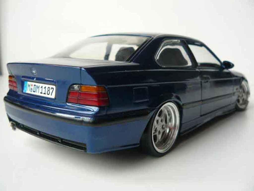 Bmw M3 coupe E36 blue avus jantes porsche 18 pouces 1/18 Ut Models