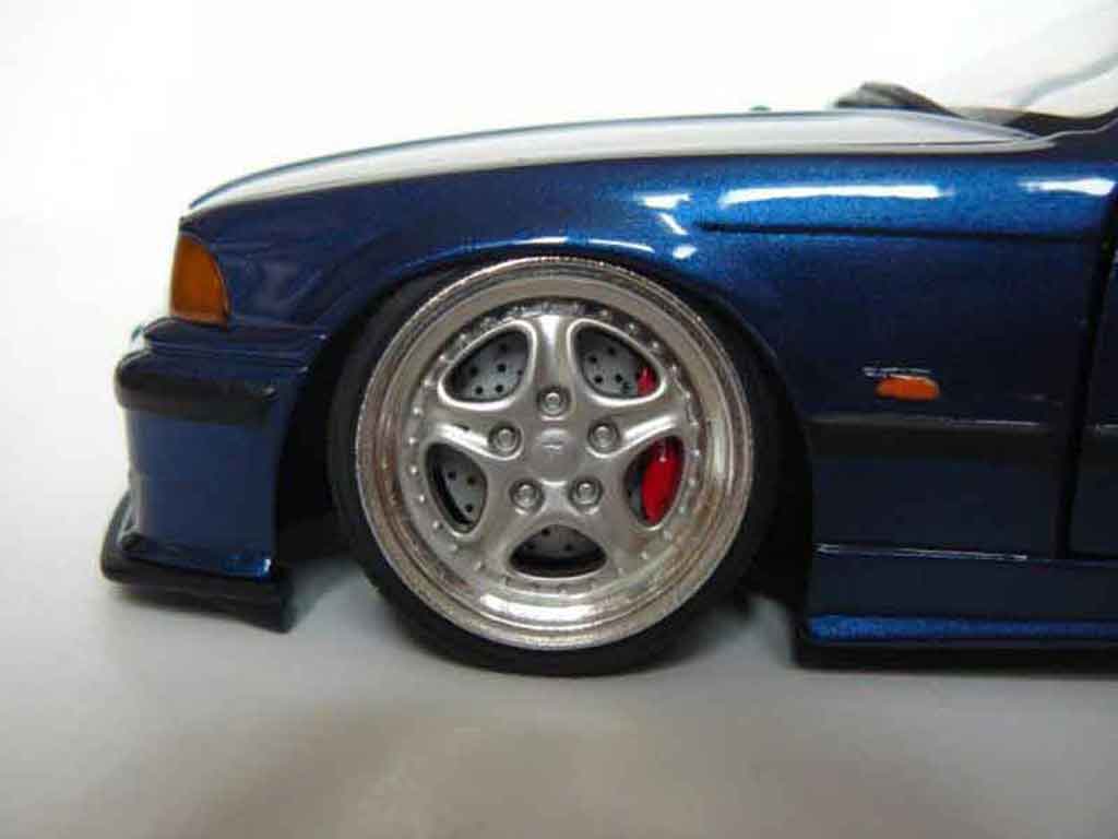 Bmw M3 coupe E36 blue avus jantes porsche 18 pouces 1/18 Ut Models