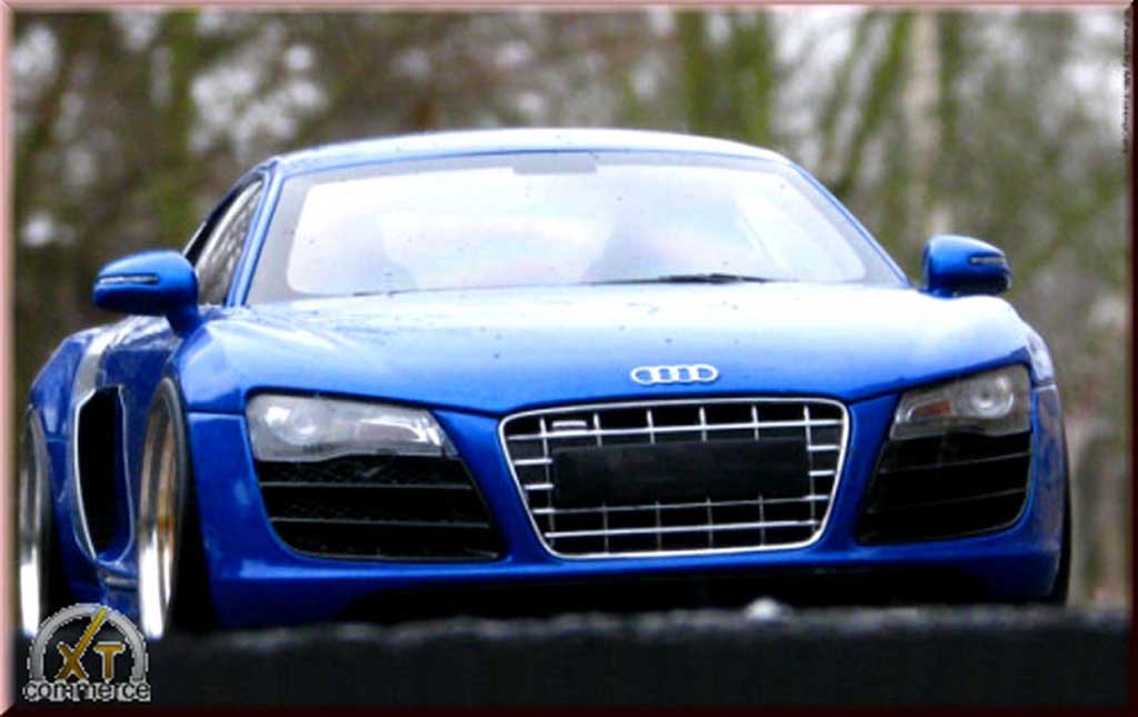 Audi R8 5.2 FSI 1/18 Kyosho 5.2 FSI blue jantes bbs 20 pouces diecast model cars