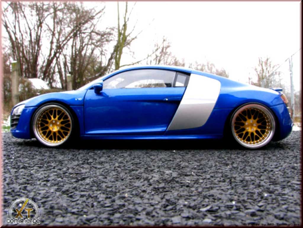 Audi R8 4.2 fsi 5.2 blue jantes bbs 20 pouces 1/18 Kyosho