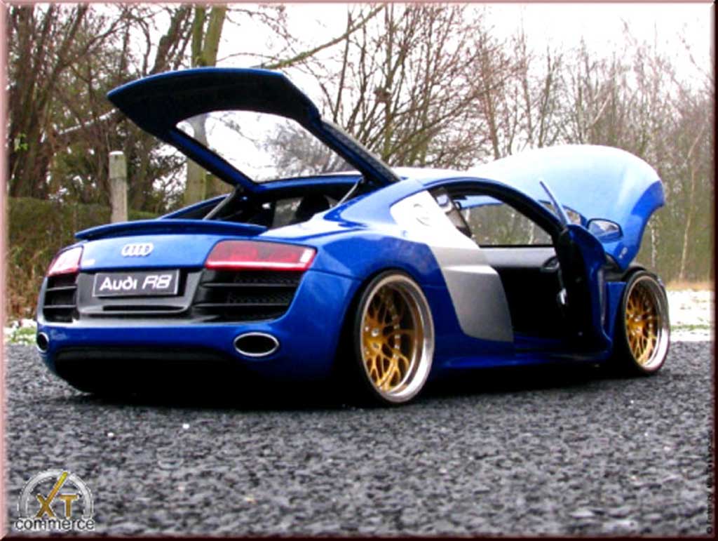 Audi R8 4.2 fsi 5.2 blue jantes bbs 20 pouces 1/18 Kyosho