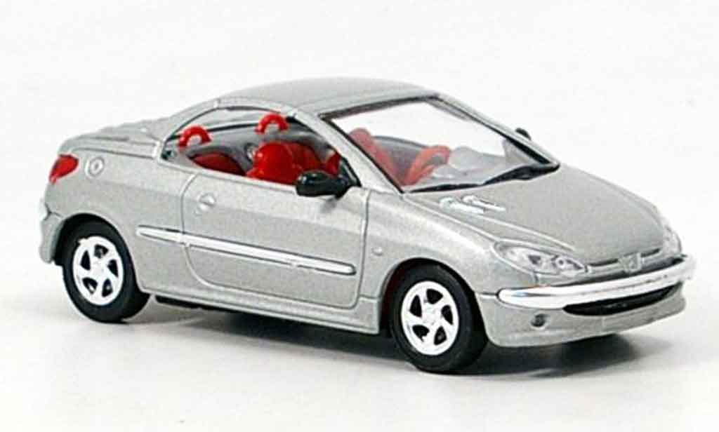 Peugeot 206 CC 1/43 Solido CC grey interieur red diecast model cars