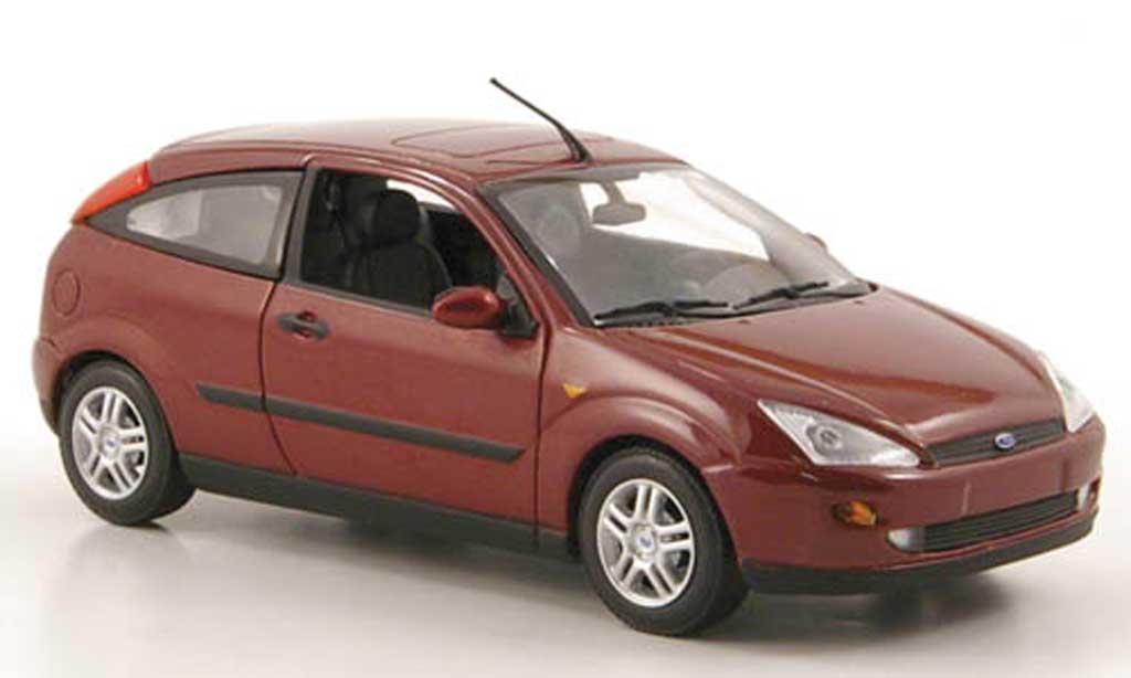 Ford Focus 1/43 Minichamps red 3-portes 2002 diecast model cars