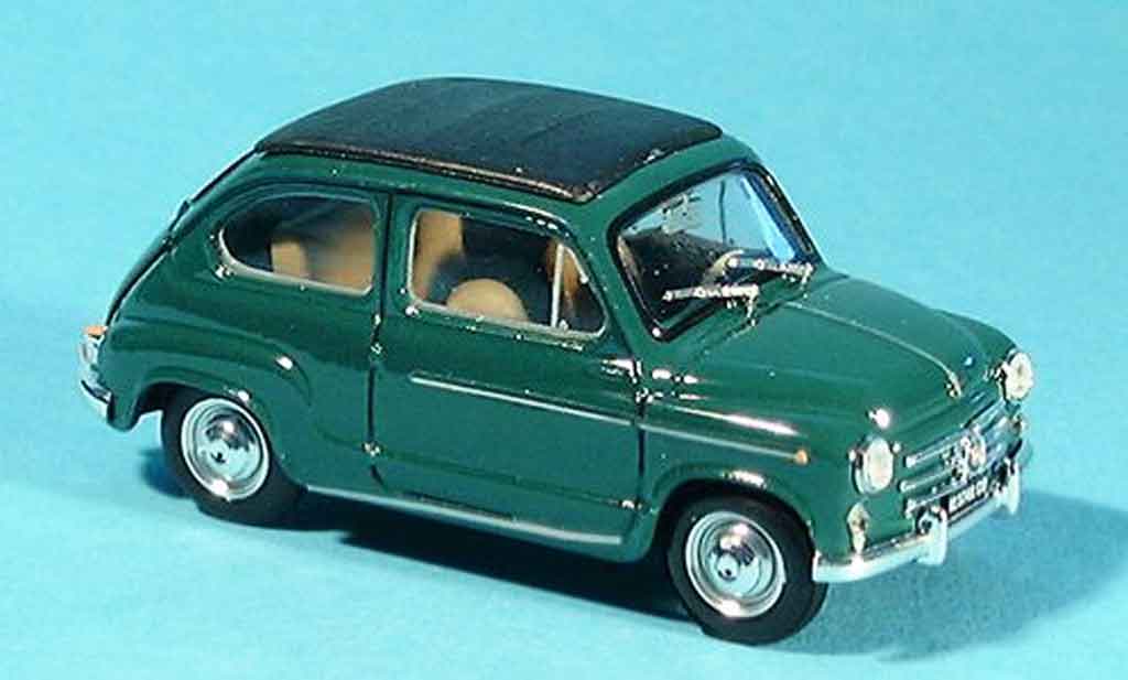Fiat 600 1/43 Brumm D grun Faltdach geschlossen 1960 diecast model cars