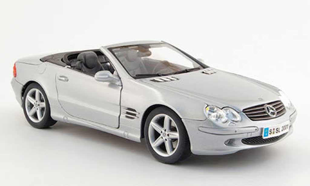 Mercedes Classe SL cabriolet 1/18 Maisto cabriolet grey 2001 diecast model cars