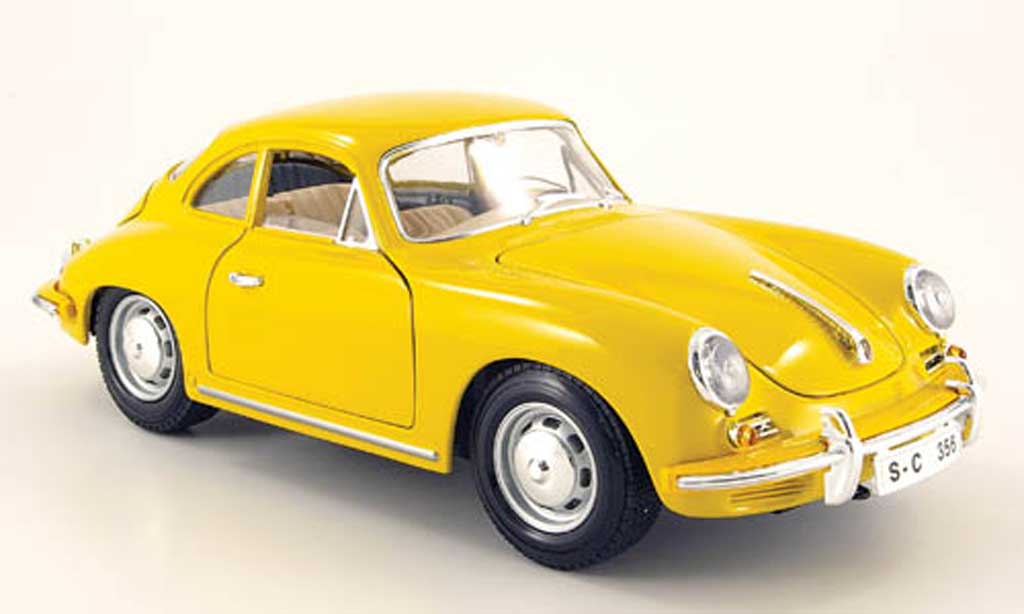 Porsche 356 1961 1/18 Burago 1961 B yellow diecast model cars