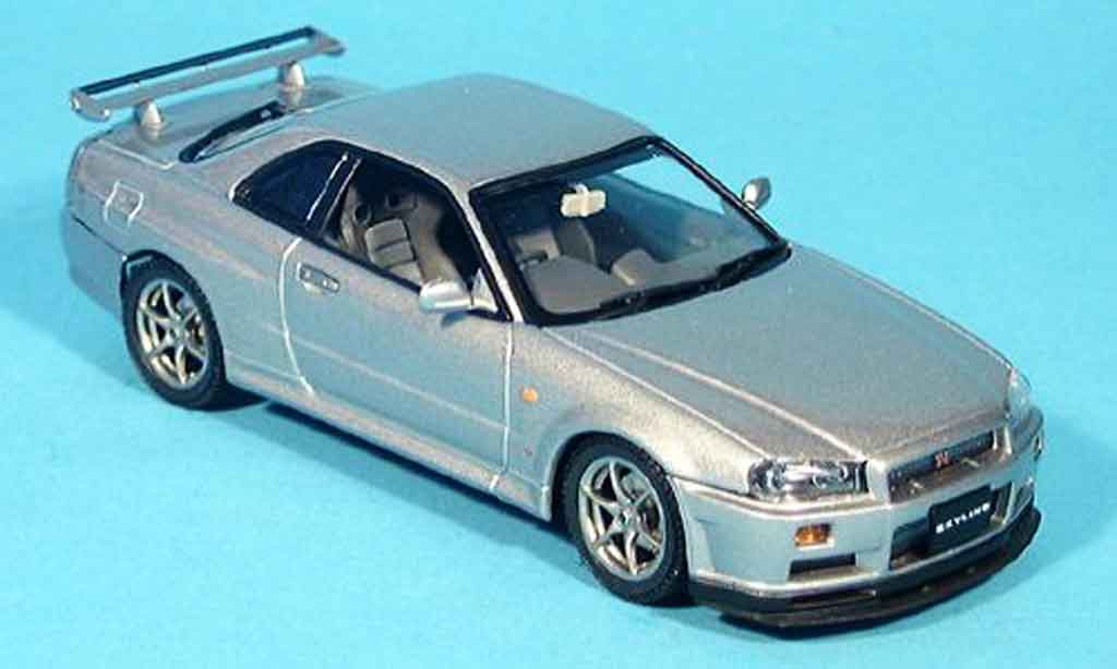 Nissan Skyline R34 1/43 Autoart R34 GTR grey metallisee 1999 diecast model cars