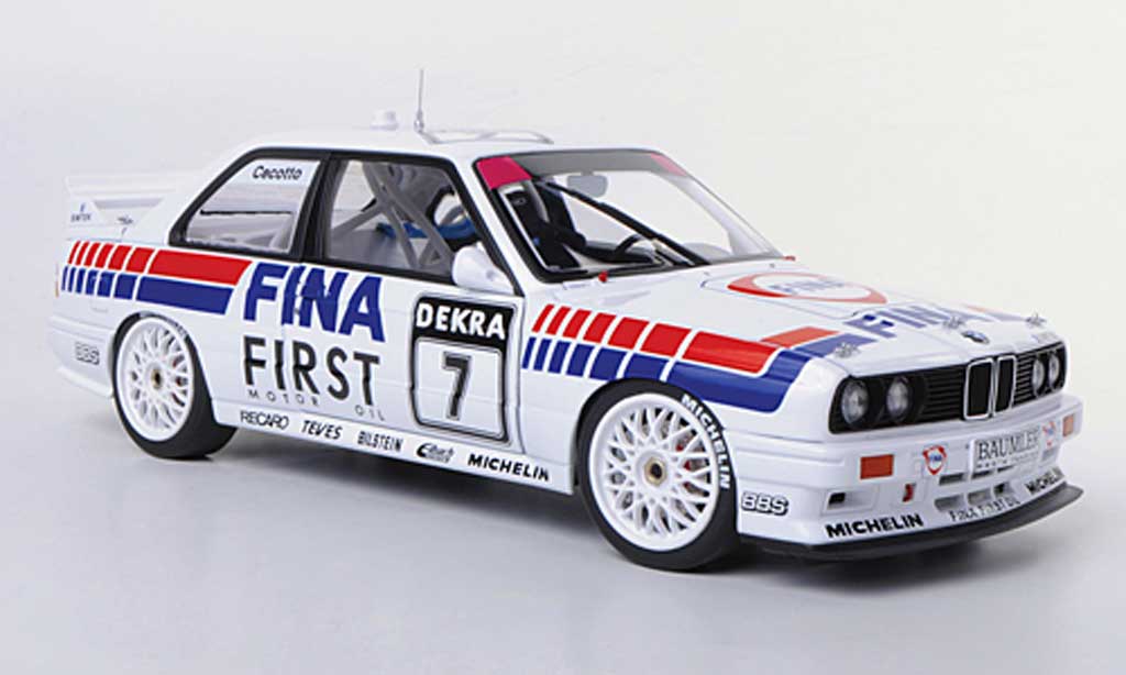 Bmw M3 E30 1/18 Autoart DTM E30 No.7 Fina J.Cecotto DTM-Saison 1992 diecast model cars