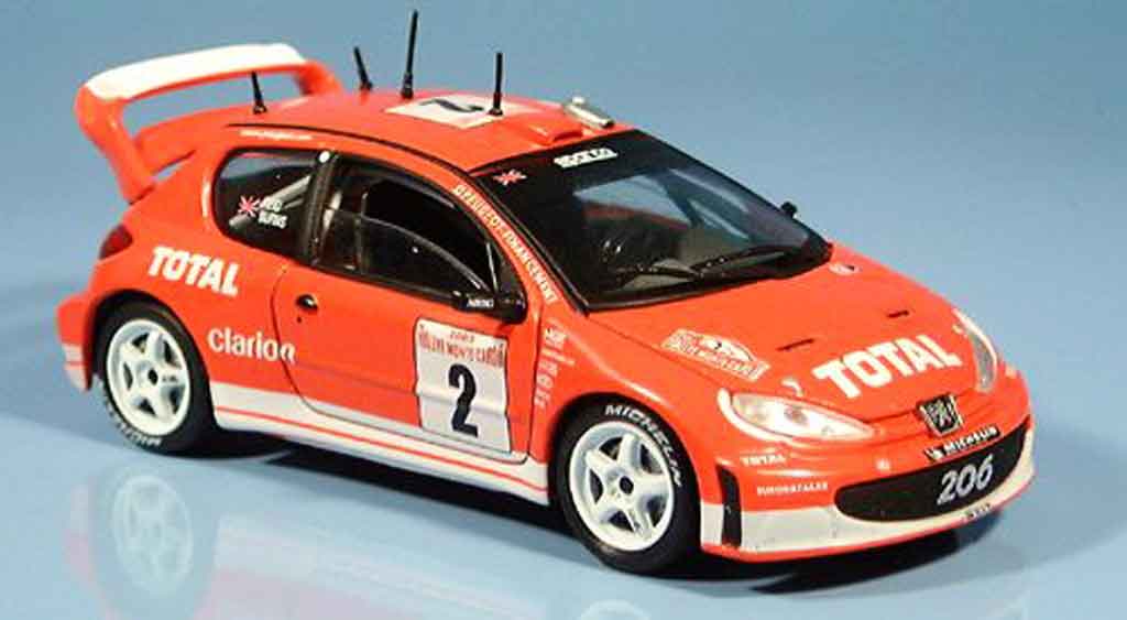 Peugeot 206 WRC 1/43 Solido WRC reid burns no. 2 2003 diecast model cars