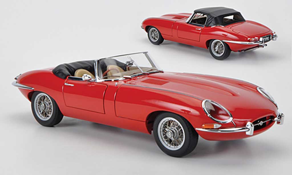 Jaguar E-Type 1/18 Autoart Roadster Series I 3.8 red diecast model cars