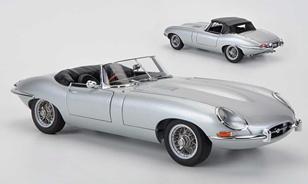 Jaguar E-Type 1/18 Autoart Roadster Series I 3.8 grey diecast model cars