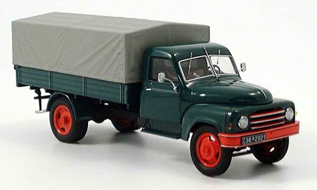 Hanomag L28 1/43 Schuco 25t Pritsche grun diecast model cars
