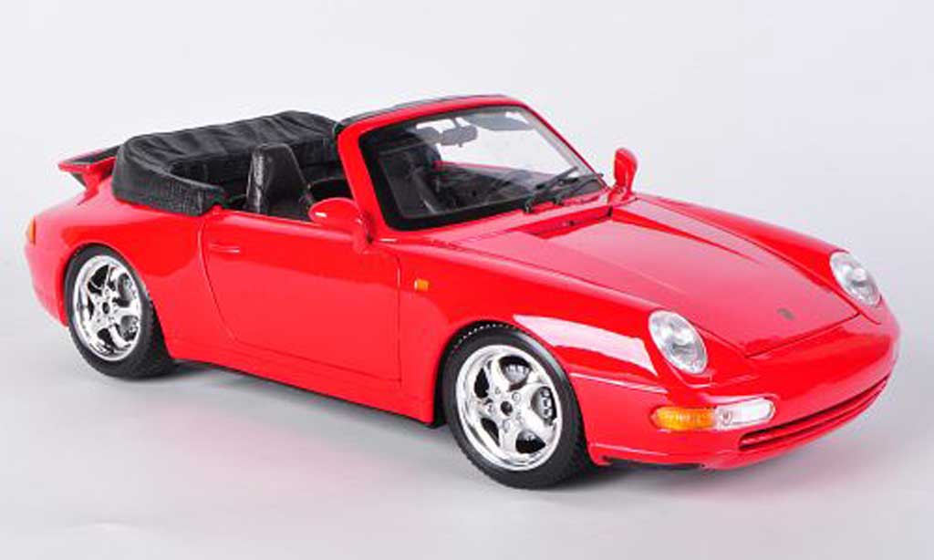 Porsche 993 Cabriolet 1/18 Burago Convertible Carrera red diecast model cars