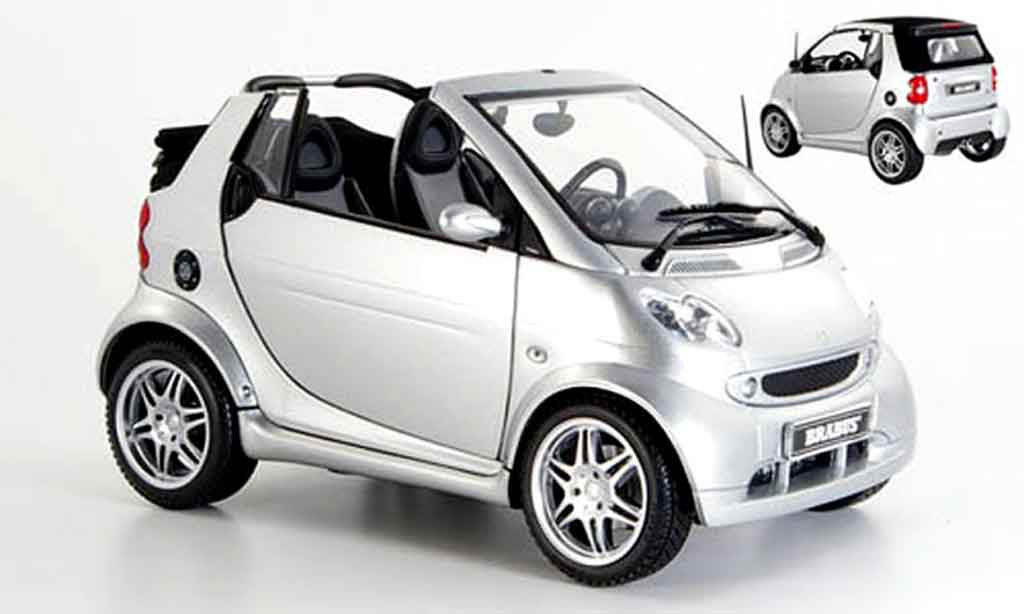 Smart ForTwo 1/18 Kyosho cabrio brabus grey 2003 diecast model cars