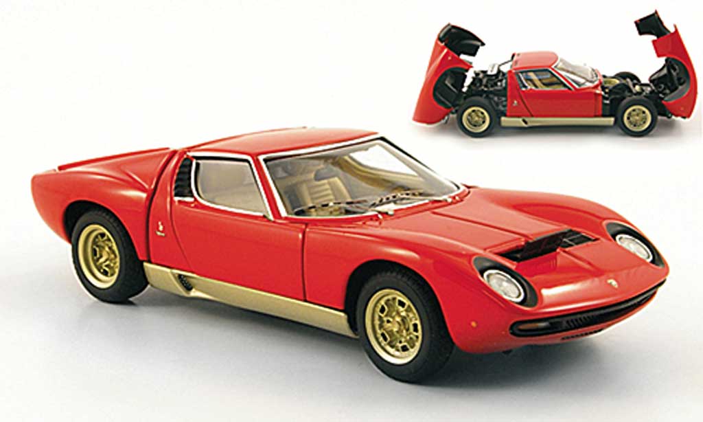 Lamborghini Miura SV 1/43 Autoart SV red/gold diecast model cars