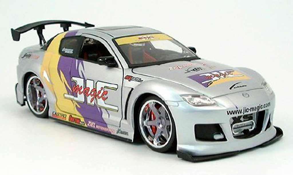 Mazda RX8 1/18 Jada Toys tuning version grey austauschfelgen leige 2004 diecast model cars