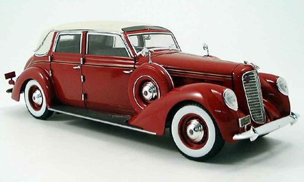 Lincoln Touring 1/18 Signature red et toit blanc 1937 diecast model cars