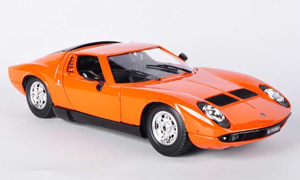 Lamborghini Miura 1/18 Burago orange 1968 diecast model cars