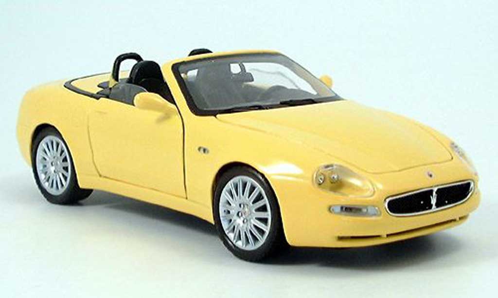 Maserati GT Spyder 1/18 Burago yellow 2003 diecast model cars
