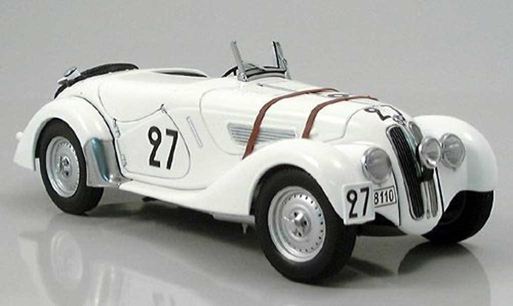 Bmw 328 1938 1/18 Autoart 1938 roadster le mans white numero 27 diecast model cars