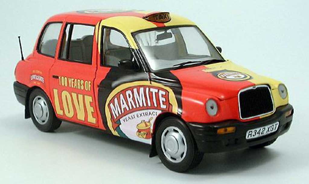 LTI TXI 1/18 Sun Star London Taxi yellow-red Marmite 1988 diecast model cars