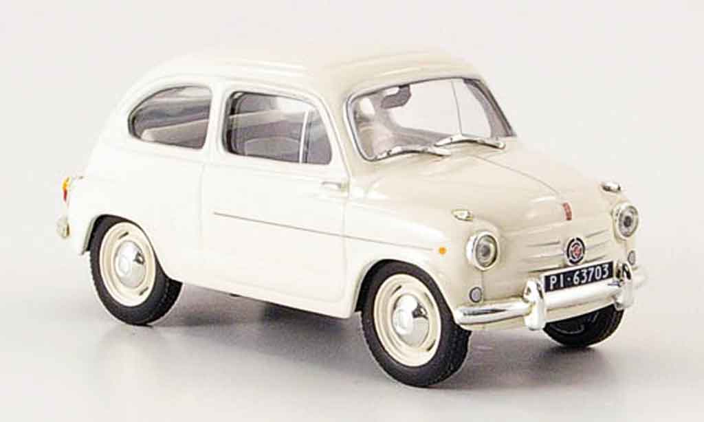 Fiat 600 1/43 IXO white diecast model cars