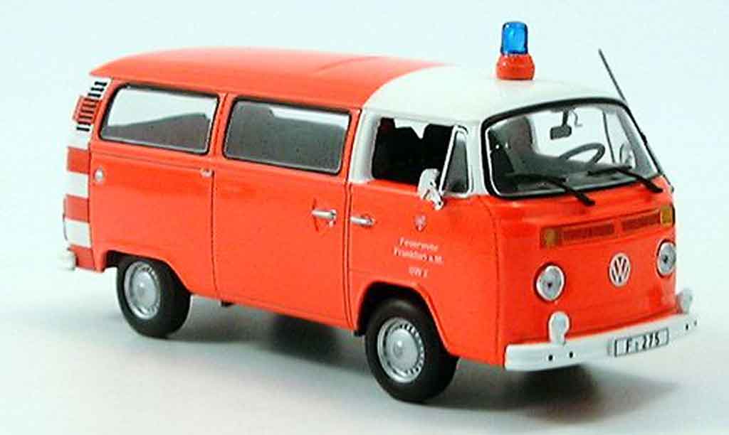 Volkswagen Combi 1/43 Minichamps t2 bus pompier frankfurt 1976 diecast model cars