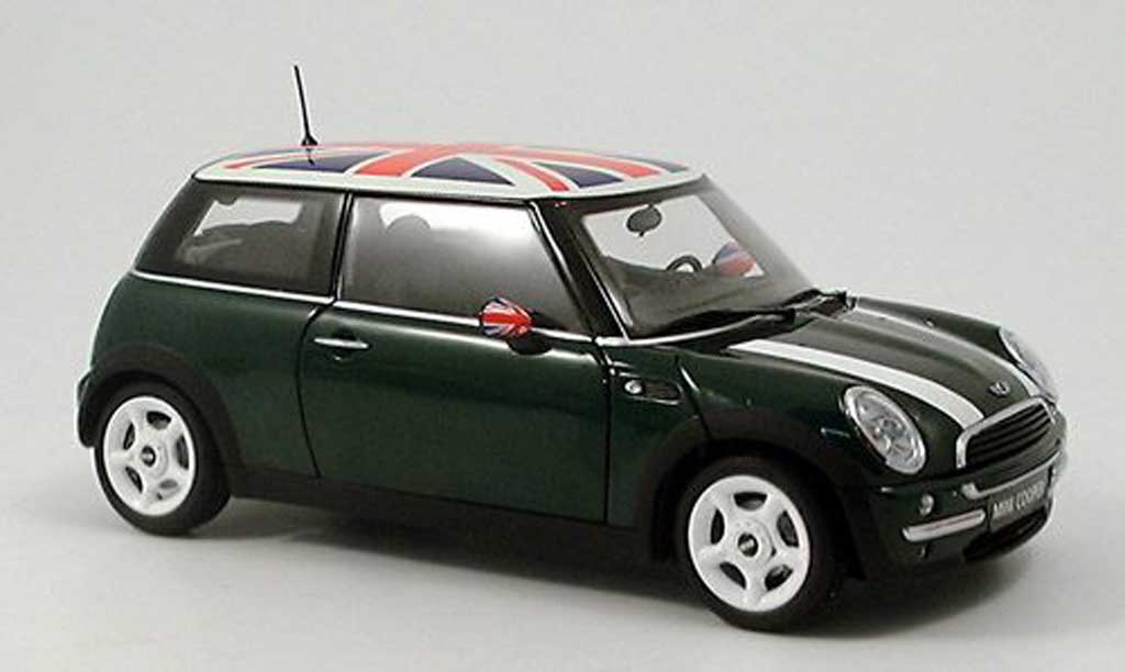 Mini Cooper D 1/18 Kyosho D grun bandes whites et drapeau anglais sur le toit diecast model cars