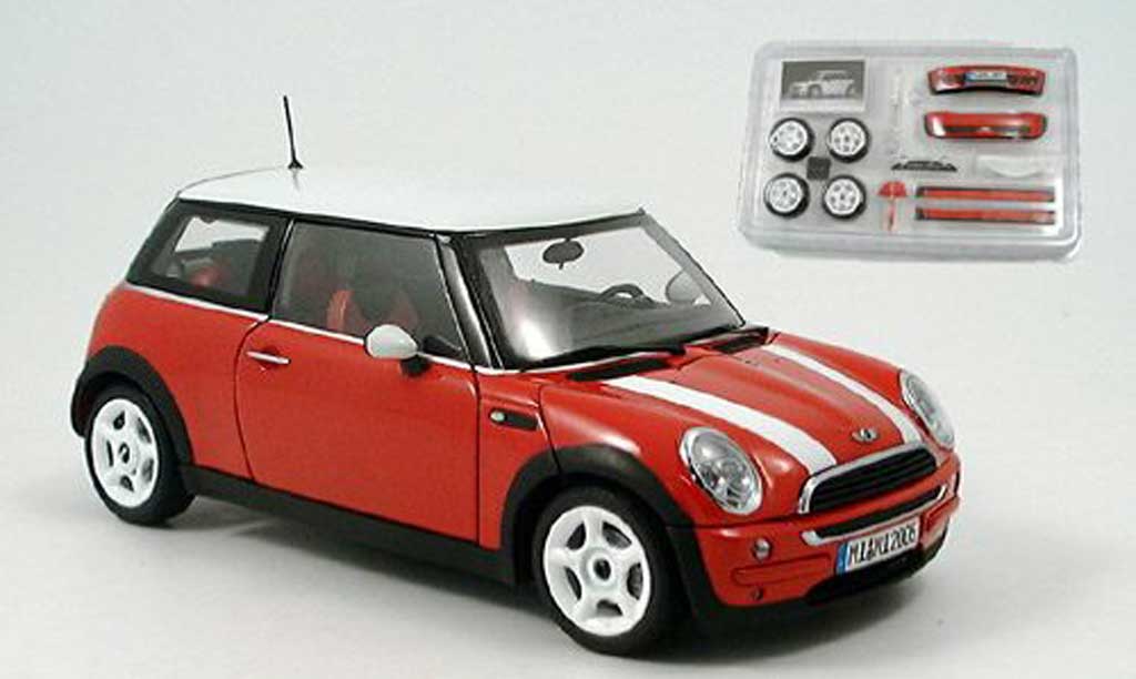 Mini Cooper D 1/18 Kyosho D red avec bandes whites diecast model cars