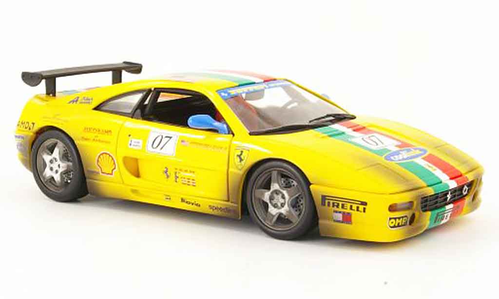 Ferrari F355 Berlinetta 1/18 Hot Wheels Saloontta challenge yellow diecast model cars