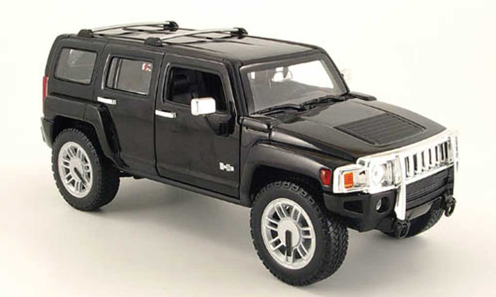 Hummer H3 1/18 Hot Wheels SUV black diecast model cars