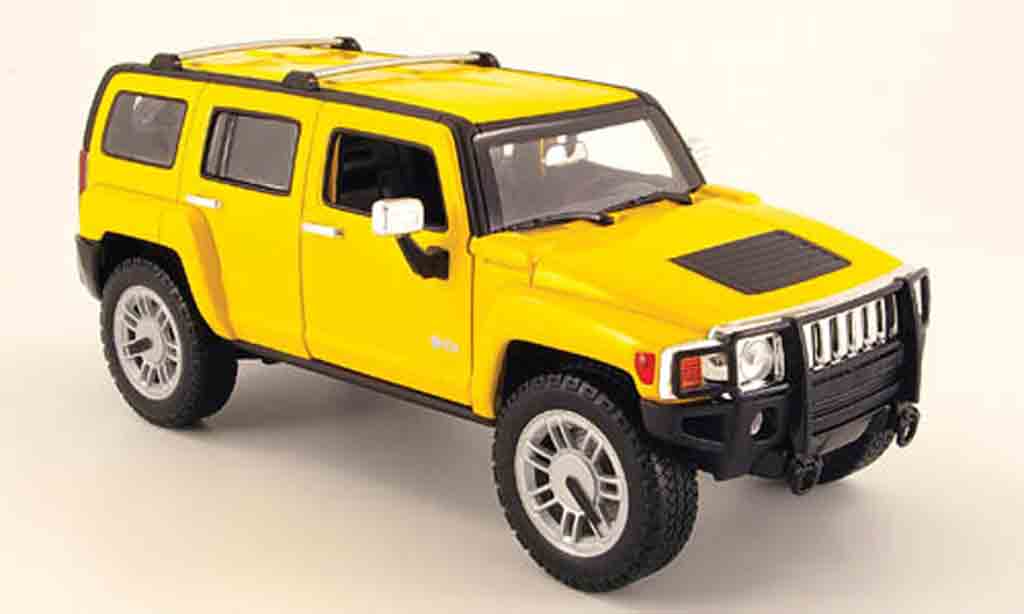 Hummer H3 1/18 Hot Wheels suv yellow diecast model cars