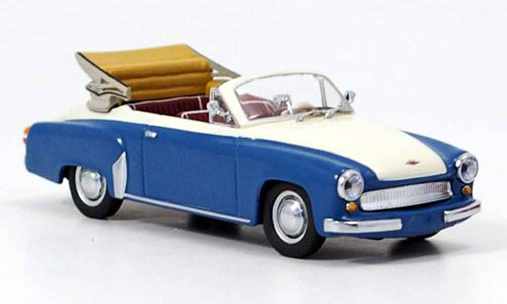 Wartburg 312 1/43 Minichamps A Convertible blue white 1958 diecast model cars
