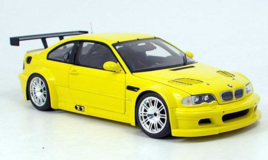 Bmw M3 E46 1/18 Minichamps GTR E46 street yellow 2001 diecast model cars