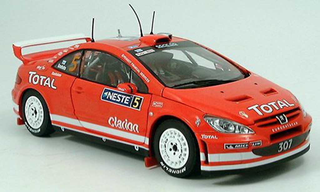 Peugeot 307 WRC 1/18 Sun Star WRC no.5 total/neste finlande rallye 2004 diecast model cars