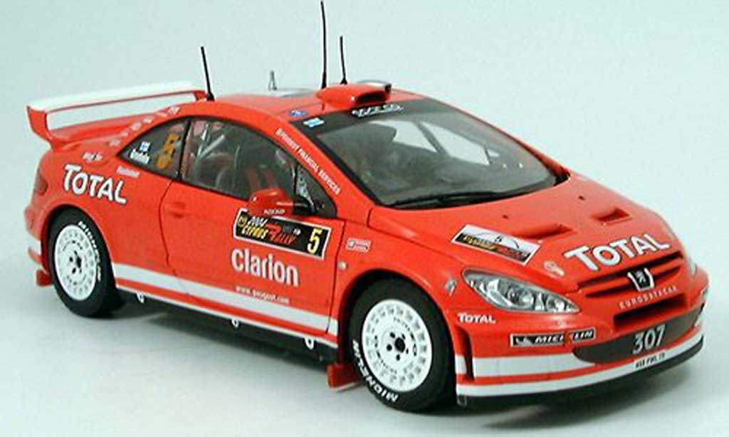 Peugeot 307 WRC 1/18 Sun Star WRC no.5 total rallye chypre 2004 diecast model cars