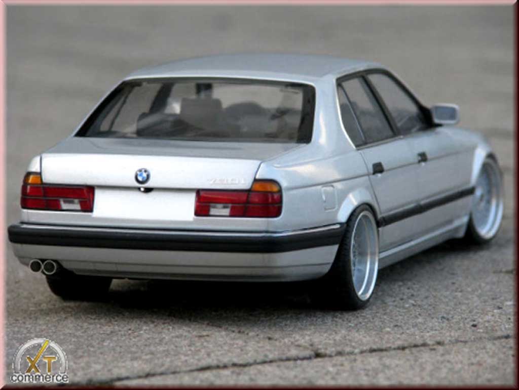 Bmw 730 E32 i grey jantes bbs bords larges echappement inox 1/18 Minichamps