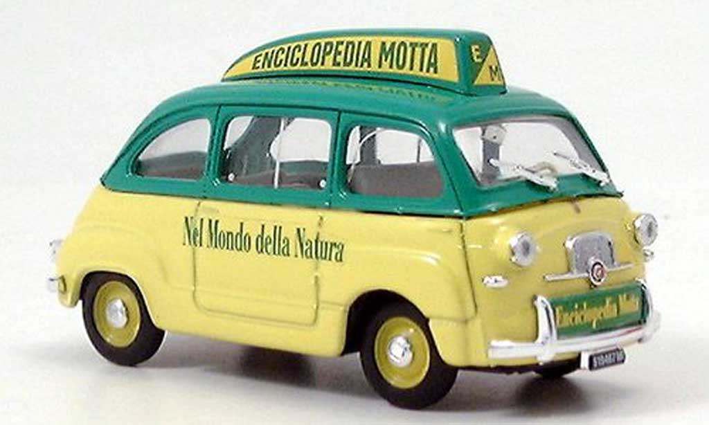 Fiat 600 1/43 Brumm Multipla Enciclopedia Motta yellow/gun diecast model cars