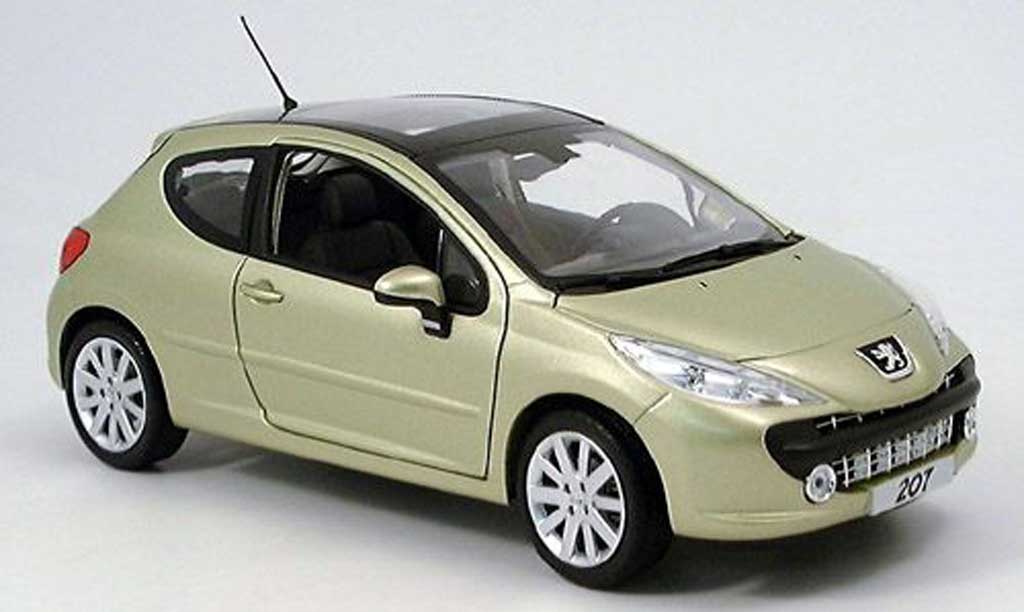 Peugeot 207 1/18 Norev 3 portes gt or diecast model cars