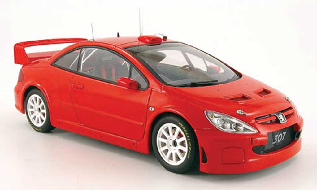 Peugeot 307 WRC 1/18 Autoart WRC red plain body version 2005 diecast model cars