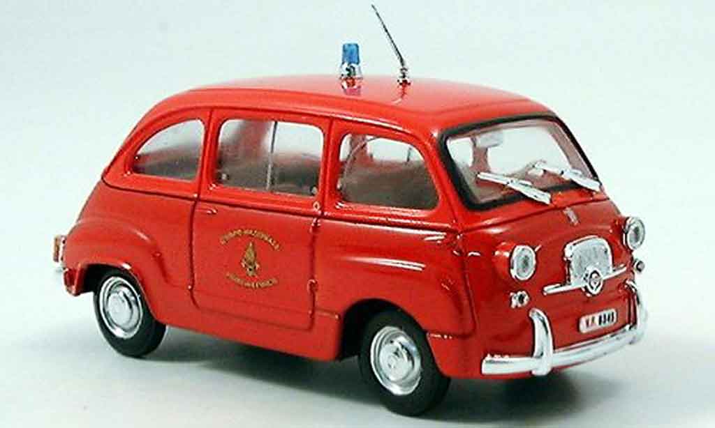 Fiat 600 1/43 Brumm D Mulitpla pompier diecast model cars