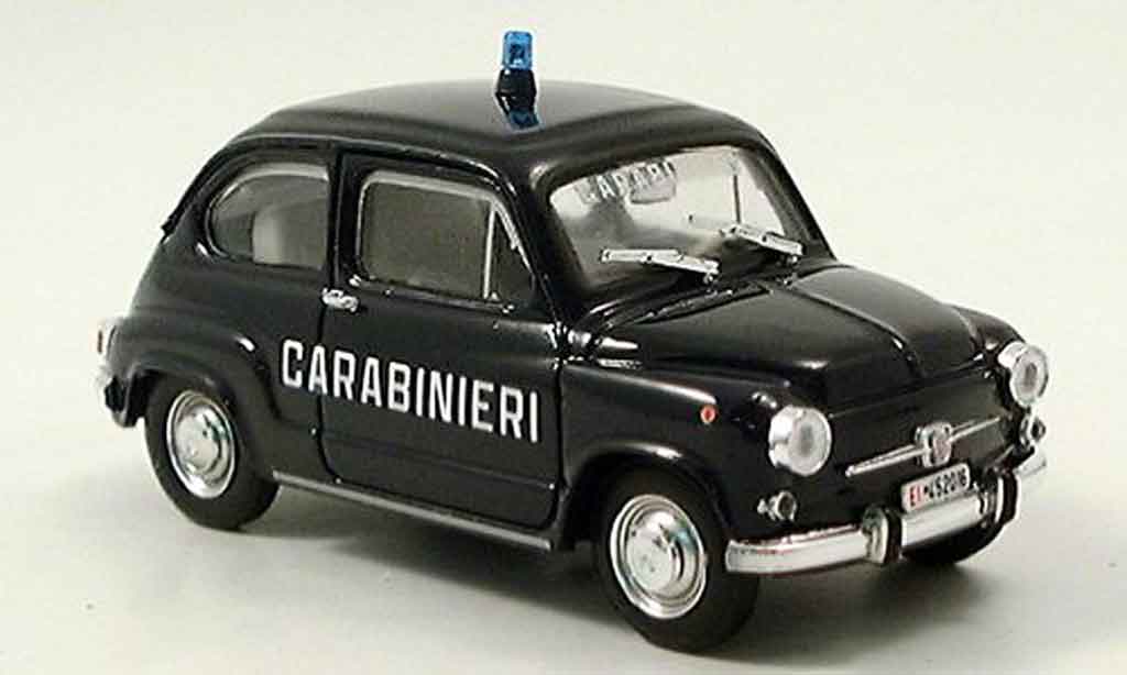 Fiat 600 1/43 Brumm D Mulitpla Carabinieri police diecast model cars