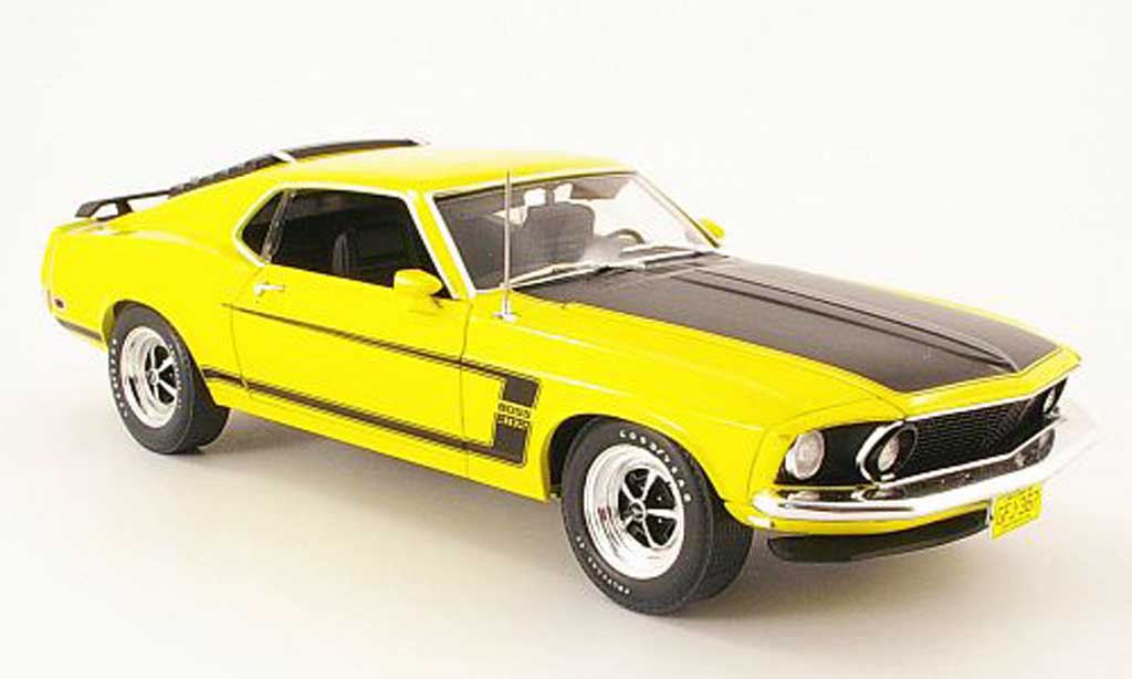 Ford Mustang 1969 1/18 Highway 61 1969 boss 302 yellow/mattblack diecast model cars