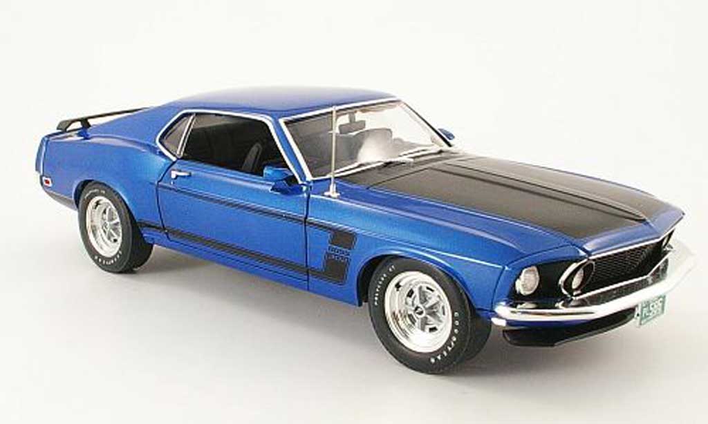Ford Mustang 1969 1/18 Highway 61 1969 Boss 302 blue/matt black diecast model cars