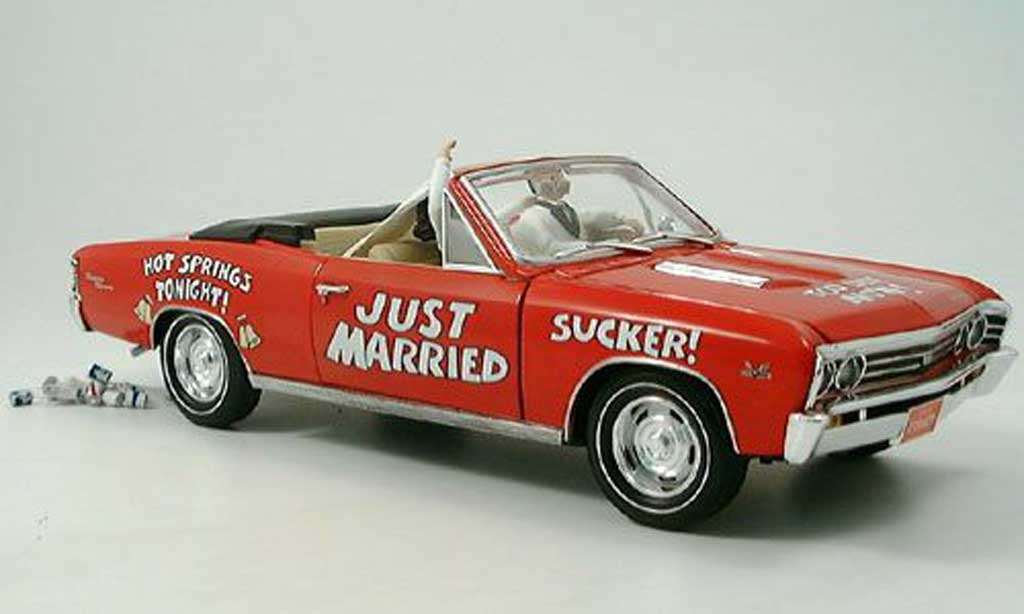 Chevrolet Chevelle 1967 1/18 Ertl 1967 red just married diecast model cars