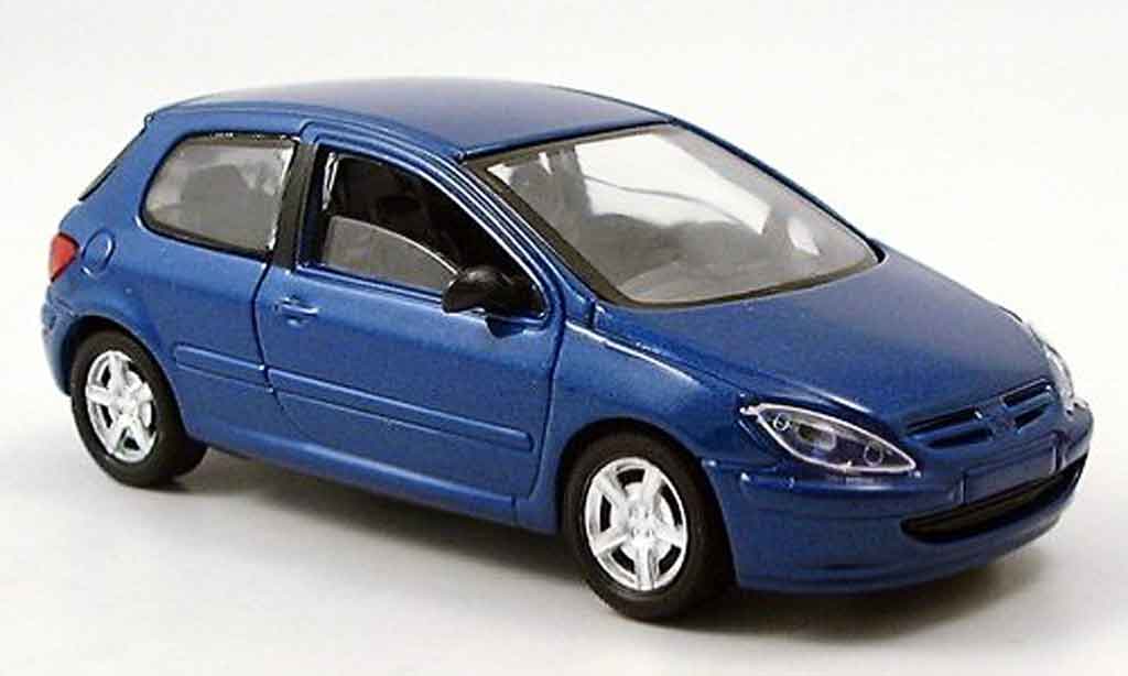Peugeot 307 1/43 Solido 3 portes blue diecast model cars
