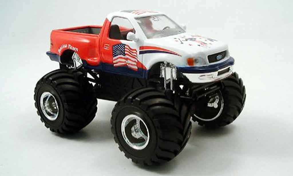 Ford F-150 1/43 Yat Ming F 150 Monster Truck white red 1997 diecast model cars