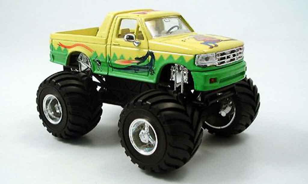 Ford F-150 1/43 Yat Ming F 150 Monster Truck yellow grun 1995 diecast model cars