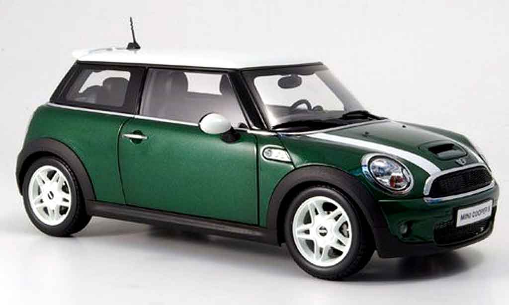 Mini Cooper D 1/18 Kyosho D grun et bandes whites diecast model cars